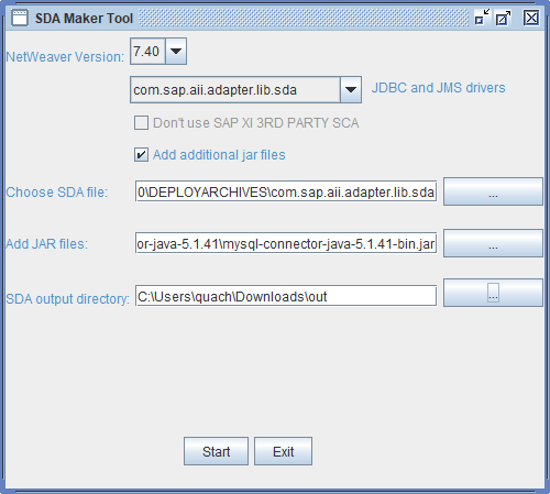 Note: Use sdaMakerTool to deploy JDBC/JMS driver to SAP PI/PO